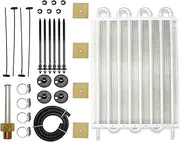 Engine Oil Cooler Universal Aluminum Remote Auto-Rear-Differential Cooling System Car With Condenser4 Row 6 Row 8 Row Car Radiator(Silver (8Row))