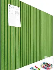 Large Cork Board for Walls, 12-Pack Bulletin Board Alternative, Green Felt Board with Push Pins, Office Tiles for Picture, Memo, Photo Display, Slat Wall Paneling, Durable Wall Panels