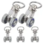 5 Pcs Metal Sliding Wheel Curtain Pulley Hook Track Runner Toddler