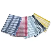 Hotel Living Checkered Set of 5 Cotton Tea Towels 50 x 70 cm