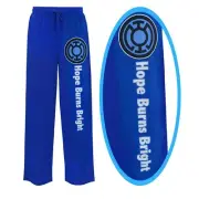 DC Comics BLUE LANTERN Hope Burns Bright Lounge Pajama Pants Unisex NWT Official