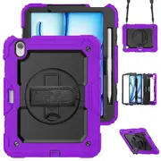 MCC Shockproof iPad Air 11" 2025 M3 Strap Rugged Case Cover Apple 7th Gen 7 [Purple]