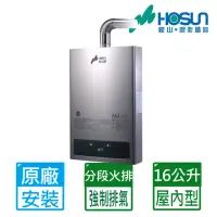 在飛比找momo購物網優惠-【豪山】16L數位變頻分段火排強制排氣熱水器HR-1601(