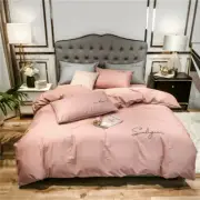 Simple Cotton Double Household Bedsheet Quilt Cover Embroidered TwillComfortable