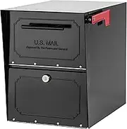 Architectural Mailboxes 6200B-10 Oasis Jr. Locking Post Mount Mailbox, Black