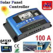 100A Solar Panel Charge Controller 12V 24V Regulator Auto Focus Dual USB Display