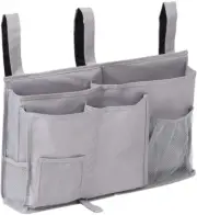 Bedside Caddy, Hanging under Bed Storage Organizer Bag with 8 Pockets for Colleg