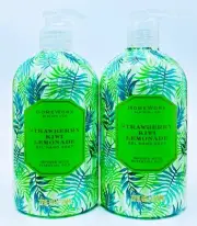 2 Slatkin Homework STRAWBERRY KIWI LEMONADE Gel Liquid Hand Soap 22 oz