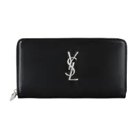 在飛比找momo購物網優惠-【YSL】YSL Classic經典銀字LOGO光滑小牛皮拉