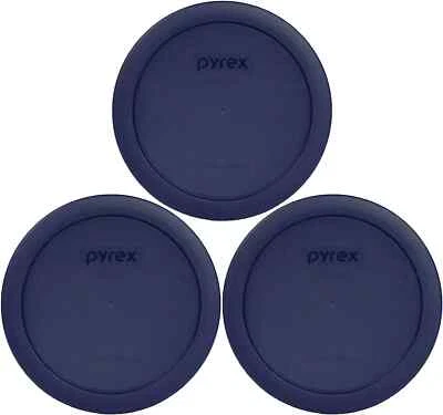 Pyrex 7201-PC 4-Cup Dark Blue round Replacement Lids - 3 Pack*