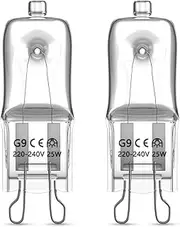 [DoRight] 2 x G9 Halogen Oven Bulbs 25W 300℃ Heat Tolerant 230V Warm White 2700K Dimmable for Neff/AEG/Smeg/Zanussi/Bosch Ovens, Microwaves and Cooker Light Bulbs, Wax Melt Burners, Salt Lamp