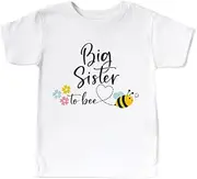 [pixie AND elf] Big Sister to Bee T Shirt, Girls Toddler Sister Shirt, Promoted to Big Sister