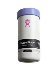 New Hydro Flask Slim Cooler Cup White & Purple 12 oz Wind Special Edition