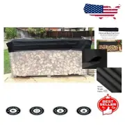 Lightweight 6 ft Black Oxford Cloth Cover for Firewood Rack - Weather Resistant