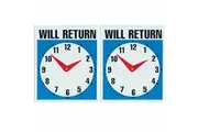 2x Headline 23cm Open Come In & Will Return Business Door Window Shop Sign Clock