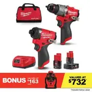 MILWAUKEE 12V Fuel™ 2 Piece 1 x 2.0Ah/1 x 4.0Ah Combo Kit Power Pack M12FPP2A2422B