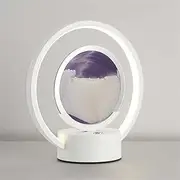 3D Rotating Sand Pictures, Flowing Sand Painting Decor, Dynamic Sand Picture with 3 Kinds of Lights, Moving Sand Art Landscape Relaxing Decoration for Home Office Desktop