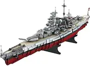 FULHOLPE Bismarck Class Battleship Building Blocks Set, MOC Military Warship Model Bricks Construction Toy Compatible with Lego - 2081 Pieces, Navy