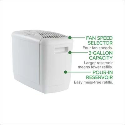 MINI CONSOLE 3-Gal. Cool Mist Evaporative Whole House Humidifier for 1,250 Sq...