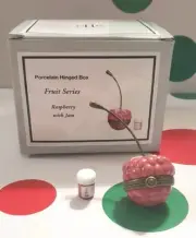 Raspberry PHB Porcelain Hinged Box w/Jar of Jam Trinket Midwest of Cannon Falls