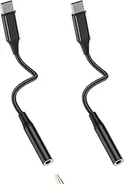USB C to 3.5mm Headphone Adapter (2 Pack) Audio Aux Cable Splitter for iPhone 16 15 Pro Max for iPad Air4 Compatible for Samsung S23 S22 S24 for Apple DAC Earphones Type C Converter Headset Adaptor
