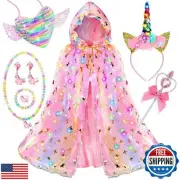 Fedio Princess Dress up for Girls,Unicorn Light up Princess Cape Set,Light up