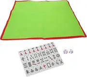 Kisangel 1 Set Portable Mahjong Game Set with Tablecloth and Dice Convenient Mahjong Kit for Travel Family Gatherings Outdoor Activities and Parties Compact Storage and Easy Carrying