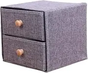 Zerodeko Ergonomic Linen Kitchen Storage Containers Craft Storage Box Divided Compartments Home Organizer Grey