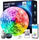 Smart Wifi Led Lights, 50 FT RGB Led Strip Lights Compatible with Alexa and Goog