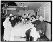 U.S.S. Solace, ward room mess Navy c1900 Old Photo
