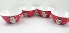 NEW Set of 4 Wondershop Christmas Dinner Bowl Red With Snowmen Theme BPA Free