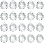 uxcell Crystal Ball, 20 Pcs Catcher Rainbow Pendants Maker Hanging Crystals Chandelier Prisms for Windows, for Home, Office, Garden Decoration, Light