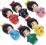 48 Pcs Kimono Doll Ornaments Toys Fairy Figurines Decorations Toys Mrs Cars Toys Girl Kimono Toy Feng Kit PVC Doll Toy Japanese Doll Decoration Japanese Doll WESIEVYA