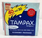 Vintage 60's 70's TAMPAX Tampons 40 Regular Economy Pack SEALED NOS