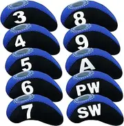 Golf Club Covers Set for Irons Neoprene Iron Head Cover Club Protector 11Pcs with/Without Top Window for Men Women