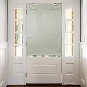 sourcing map Blackout Door Curtains, French Side Door Window Curtain for Privacy, Glass Patio Front Doors Sidelight Tie Up Shade, Stone Color, 26" x 49", 1 Panel