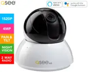 Q-See QCW4MP1PT-AU 4MP Smart Wi-Fi PTZ In-Home Security Camera - White/Black