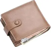 Wallet - Handcrafted Premium Leather Wallet, Men's and Women's Wallet Card Holder with Coin Compartment and 9 Card Spaces with RFID NFC Protective Color,Brown