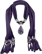 [Zzalalana] Womens Scarf Waterdrop Pendant Necklace Pendant Jewelry Polyester Shawl Scarves Ladies Soft Winter Infinity Scarves