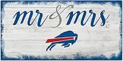 NFL Buffalo Bills Unisex Buffalo Bills Script Mr & Mrs Sign, Team Color, 6 x 12