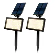 T-SUN 2PCS Warm White/Cold White 50LED Solar Garden Light Outdoor Super Bright S