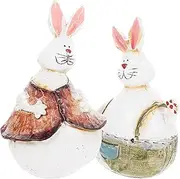 DECHOUS Adorable Resin Bunny Ornaments Bunny Statue Easter Decor Festive Home Decor