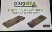 Plugable UD-3900H-EU USB 3.0 Dual Monitor Horizontal Docking Station New Sealed