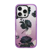 iPhone 16 Pro Impact Case MagSafe Compatible White and Black Floral