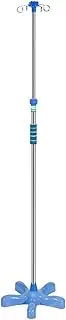 IV Pole Floor Standing Stainless Steel Drip Stand w/Sponge Grip Portable 4 Hook Infusion Stand Adjustable Height for Hospital Clinic Home