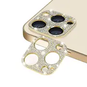 Camera Lens Protector Cover Bling Rhinestone Diamond - For Apple iPhone 12 Pro (Gold)