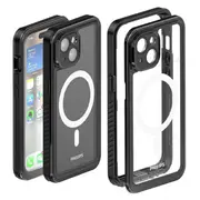 Philips Full Protection Waterproof Compatible with MagSafe Case (Suits iPhone 15 Plus) - Black