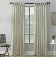Archaeo Washed Cotton Twist Tab 52" x 84" Curtain Panel - Color: Oat
