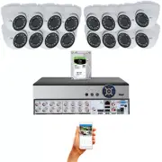 16 Channel DVR 16x 1080p Security Camera Home CCTV Surveillance System NO Cable