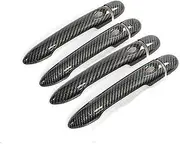 for Renault, Captur Kaptur, for Samsung, QM3 2013 2014 2015 2016 2017 2018 2019 2020 Carbon Fiber Car Door Handle Cover Accessories Automotive Handle Cover(Black 4dr No Key 4 Buttons)